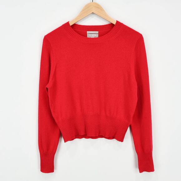 J. Crew Red Cashmere Crew Neck Sweater - Picture 2 of 7